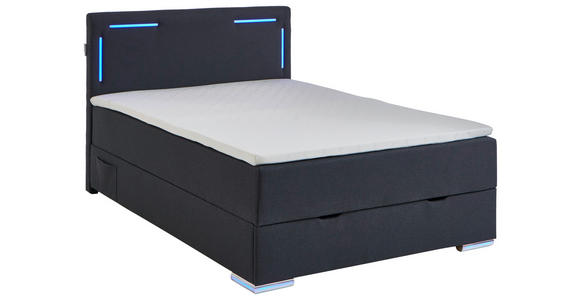 BOXSPRINGBETT 120/200 cm  in Anthrazit  - Anthrazit/Silberfarben, Design, Kunststoff/Textil (120/200cm) - Xora