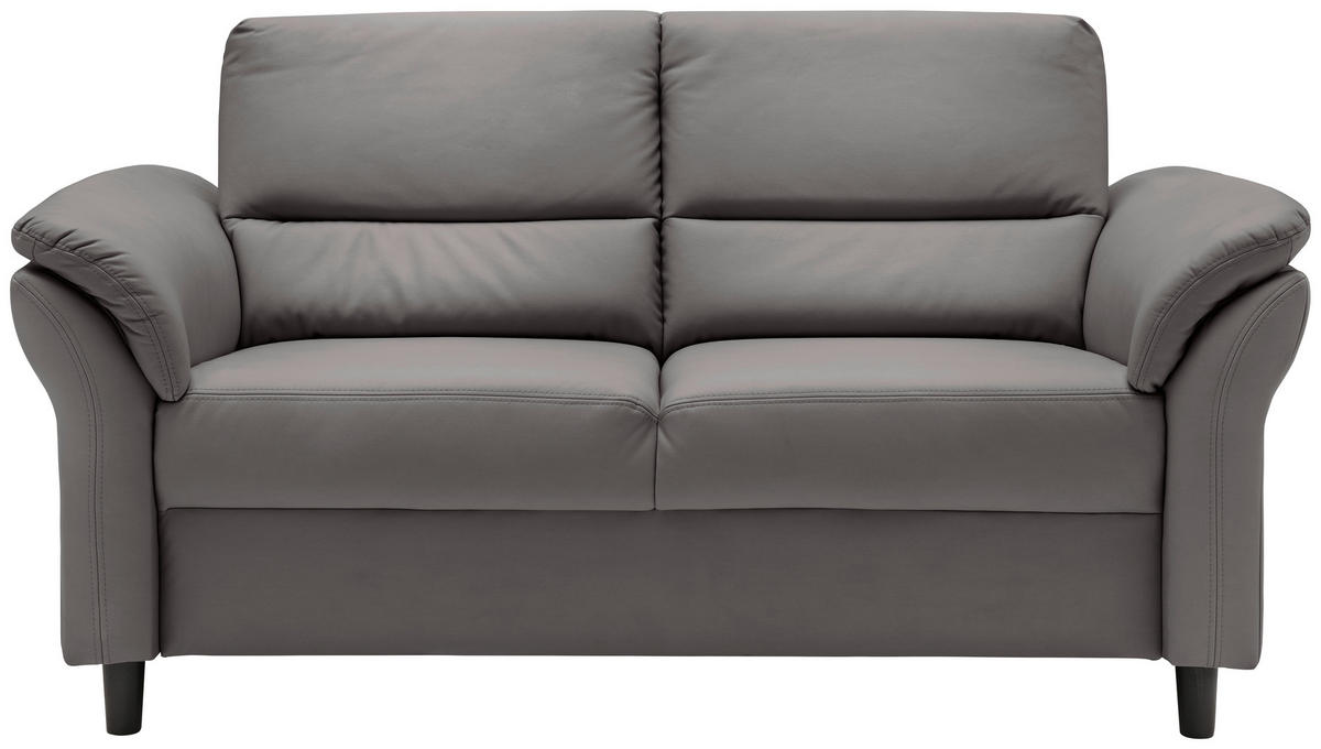 3-SITZER-SOFA Lederlook Anthrazit  - Anthrazit/Schwarz, MODERN, Holz/Textil (192/90/89cm) - Livetastic