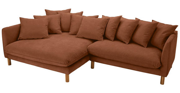 ECKSOFA Rostfarben Chenille  - Rostfarben/Buchefarben, KONVENTIONELL, Holz/Textil (162/276cm) - Carryhome