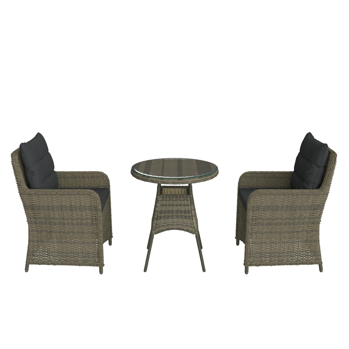BALKONSET  - Grau, MODERN, Glas/Kunststoff - Ambia Garden