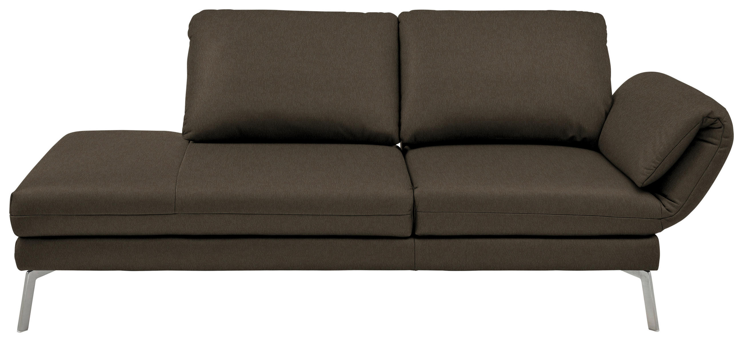RÉCAMIERE in Echtleder Olivgrün  - Chromfarben/Olivgrün, Design, Leder/Metall (209/85-109/95-16cm) - Dieter Knoll