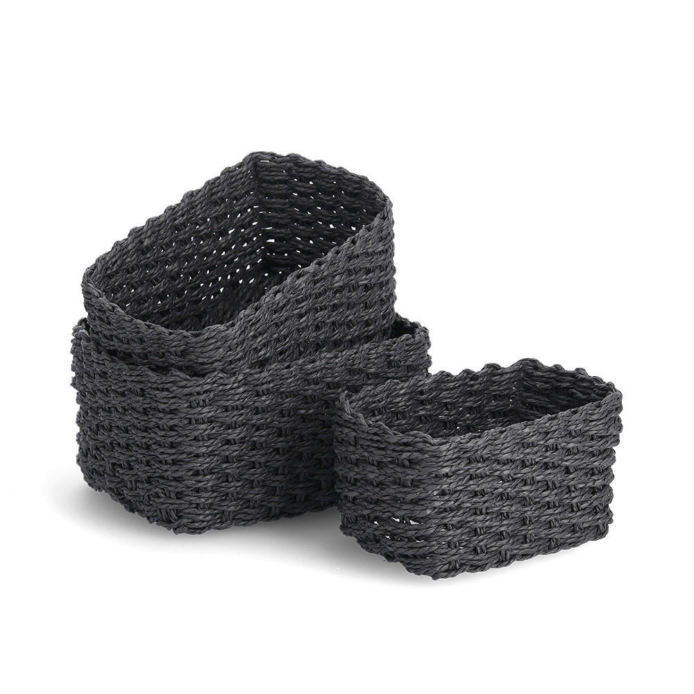 KORBSET - Dunkelgrau, Basics, Textil (24/18/13cm)