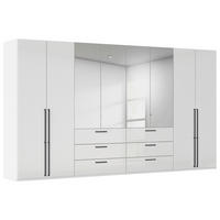 DREHTÜRENSCHRANK 400/223/61 cm,  in Weiß, Weiß Hochglanz, 8-türig  - Chromfarben/Weiß Hochglanz, Basics, Glas/Holzwerkstoff (400/223/61cm) - Novel