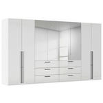 DREHTÜRENSCHRANK 400/223/61 cm,  in Weiß, Weiß Hochglanz, 8-türig  - Chromfarben/Weiß Hochglanz, Basics, Glas/Holzwerkstoff (400/223/61cm) - Novel