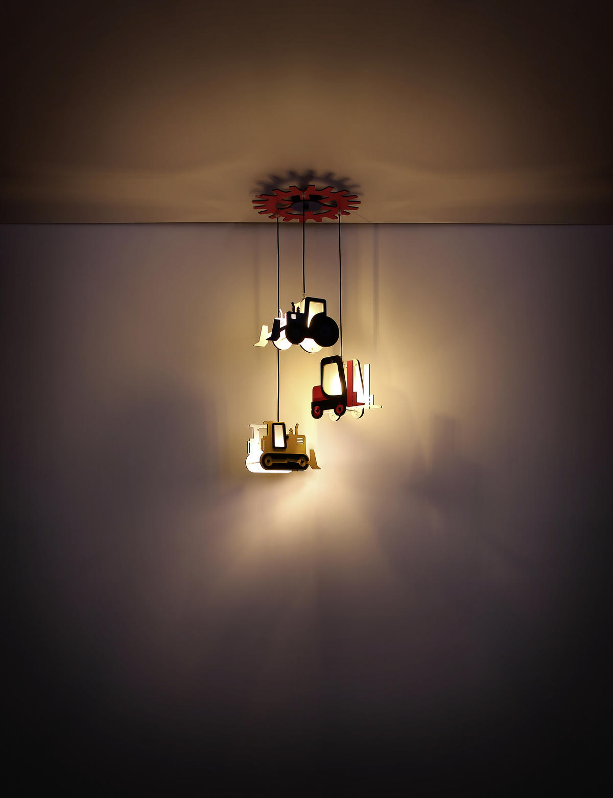 KINDERHÄNGELEUCHTE - Gelb/Rot, Lifestyle, Holz (55/120cm) - Globo