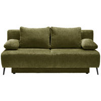 SCHLAFSOFA  mit Liegefunktion, Rücken echt Webstoff Grün  - Schwarz/Grün, MODERN, Textil/Metall (200/90/100cm) - Ti'me