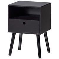 NACHTSCHRANK 36/53/30 cm, Schwarz,  - Schwarz, Basics, Holzwerkstoff/Metall (36/53/30cm) - MID.YOU