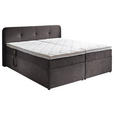 BOXSPRINGBETT 180/200 cm  in Grau  - Schwarz/Grau, KONVENTIONELL, Kunststoff/Textil (180/200cm) - Carryhome