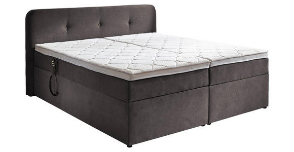 BOXSPRINGBETT 180/200 cm  in Grau  - Schwarz/Grau, KONVENTIONELL, Kunststoff/Textil (180/200cm) - Carryhome