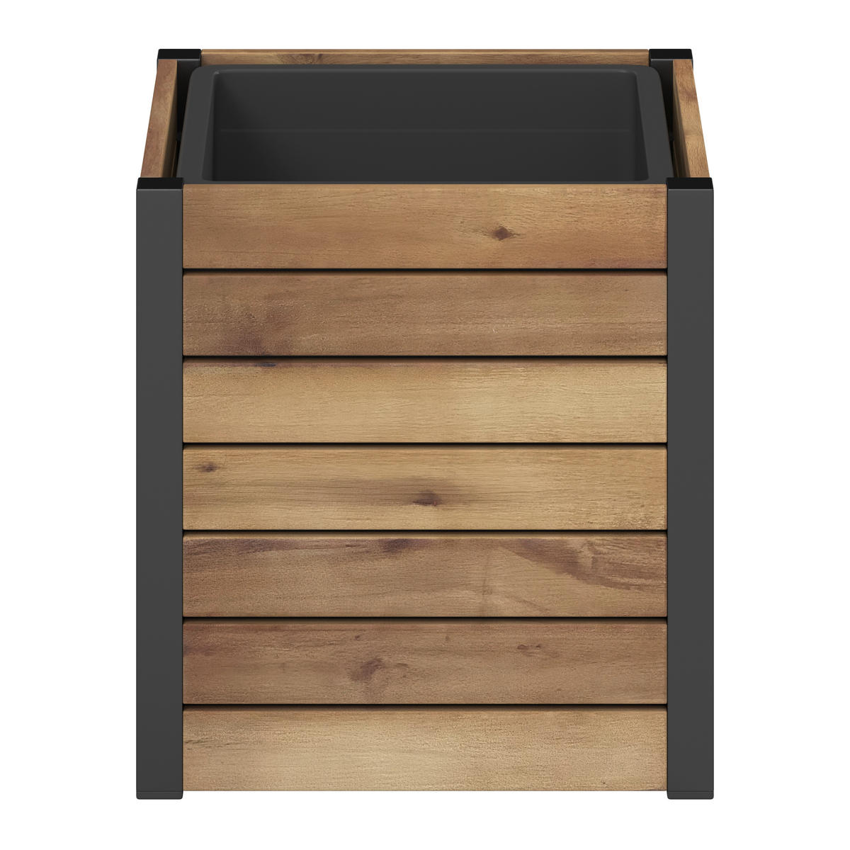 VYVÝŠENÝ ZÁHON  - barvy akácie, Moderní, kov/dřevo (32/34/32cm) - Bessagi Garden