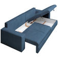 ECKSOFA in Chenille Blau  - Blau/Schwarz, KONVENTIONELL, Kunststoff/Textil (292/150cm) - Hom`in