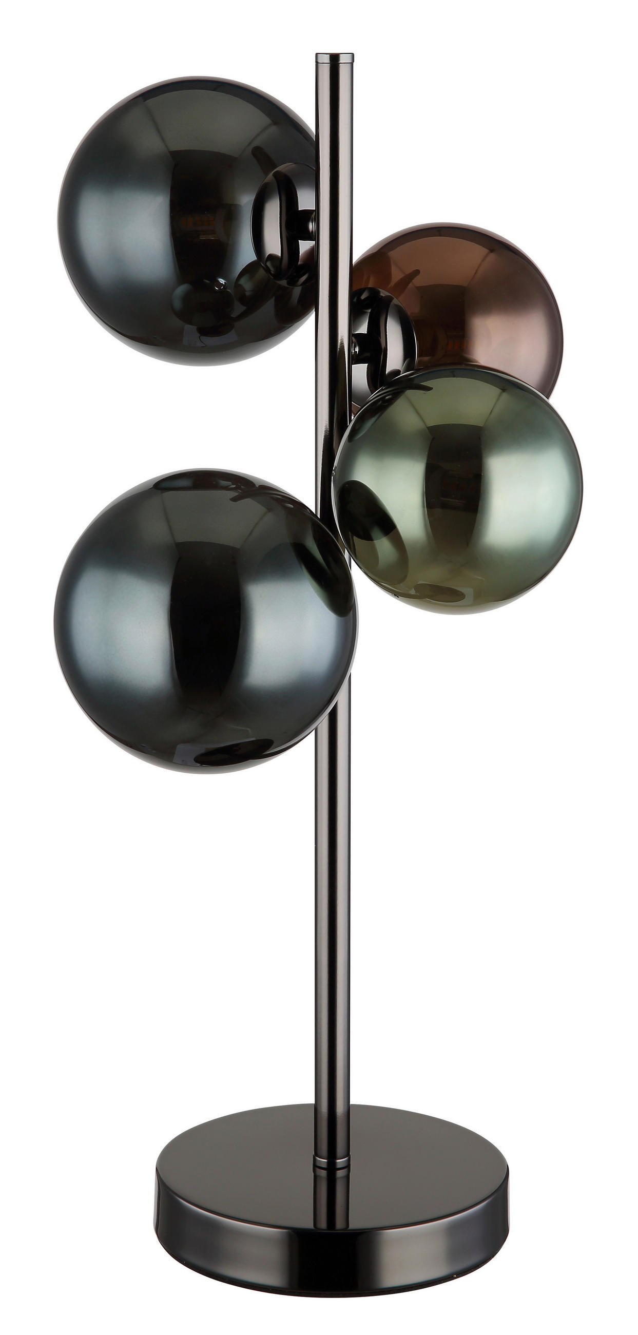 LED-TISCHLEUCHTE RIHA 23,7/19,3/48 cm   - Petrol/Schwarz, Design, Glas/Kunststoff (23,7/19,3/48cm) - Globo