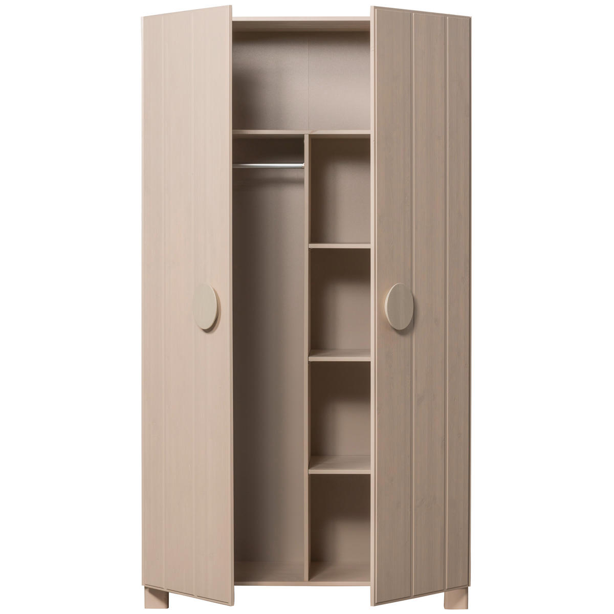 DREHTÜRENSCHRANK  in Hellgrau  - Hellgrau, Design, Holz (110/200/55cm) - Livetastic