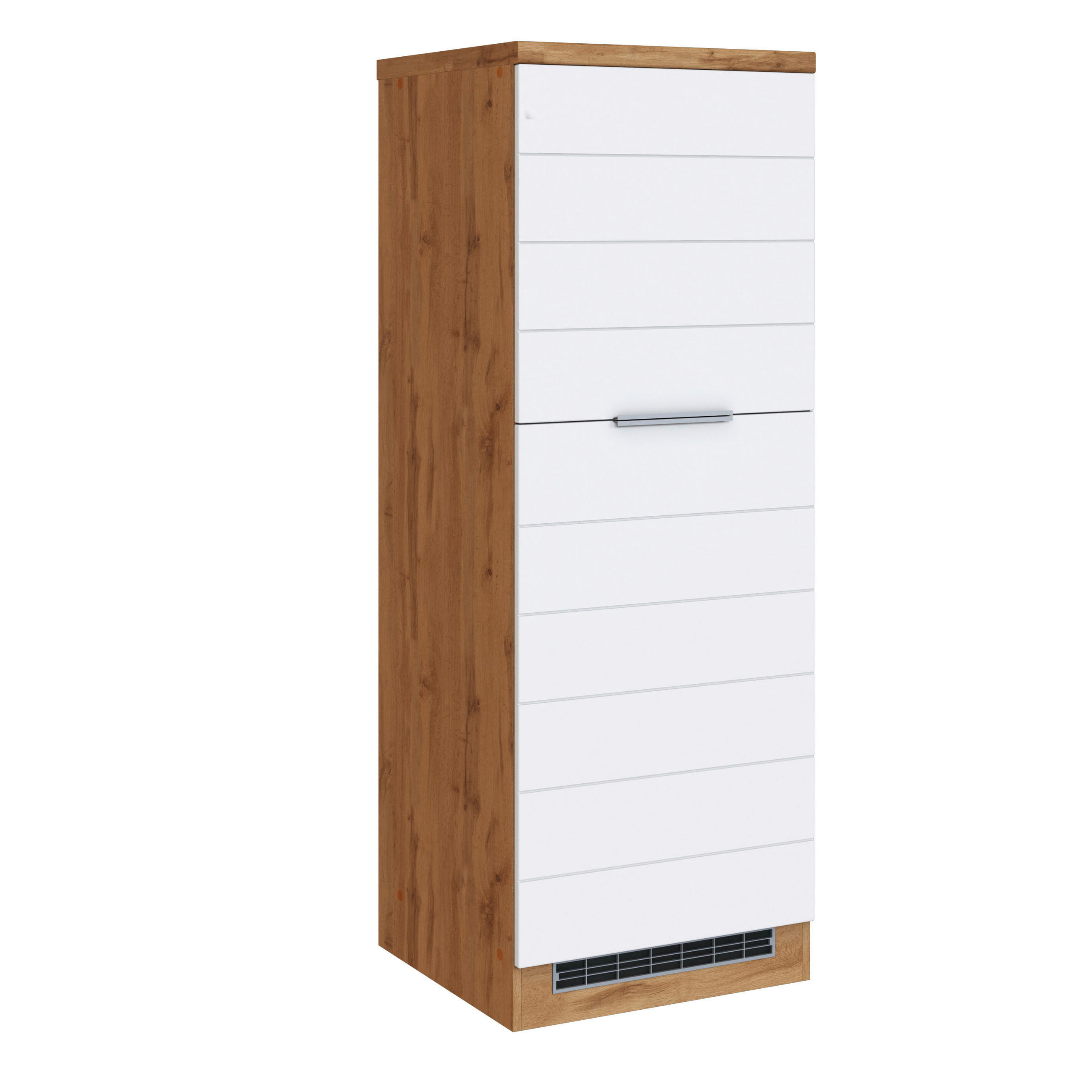 GERÄTEUMBAUSCHRANK 60/165/60 cm  Weiss, Eiche Wotan  - Weiss/Eiche Wotan, Design, Holzwerkstoff/Metall (60/165/60cm) - Held