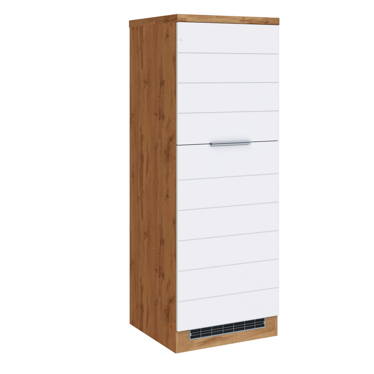 GERÄTEUMBAUSCHRANK 60/165/60 cm  in Weiß, Eiche Wotan  - Eiche Wotan/Weiß, Design, Holzwerkstoff/Metall (60/165/60cm) - Held