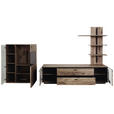 WOHNWAND  in Anthrazit, Eichefarben  300/181/50 cm  - Eichefarben/Anthrazit, KONVENTIONELL, Glas/Holzwerkstoff (300/181/50cm) - Cantus