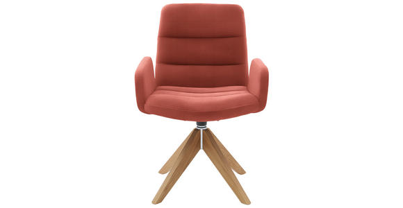 ARMLEHNSTUHL  in Cord  - Aprikose/Naturfarben, Design, Holz/Textil (61/88/66cm) - Dieter Knoll