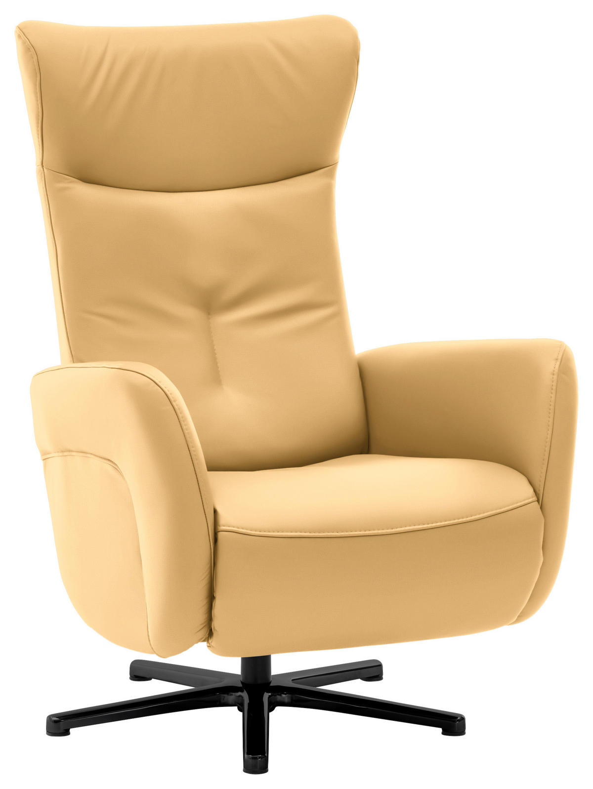 RELAXSESSEL in Leder Gelb  - Gelb/Schwarz, Design, Leder/Metall (76/112/83cm) - Beldomo Speed