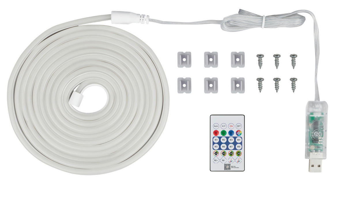 LED SZALAG  - fehér, Basics, műanyag (300/0,7/1,4cm)