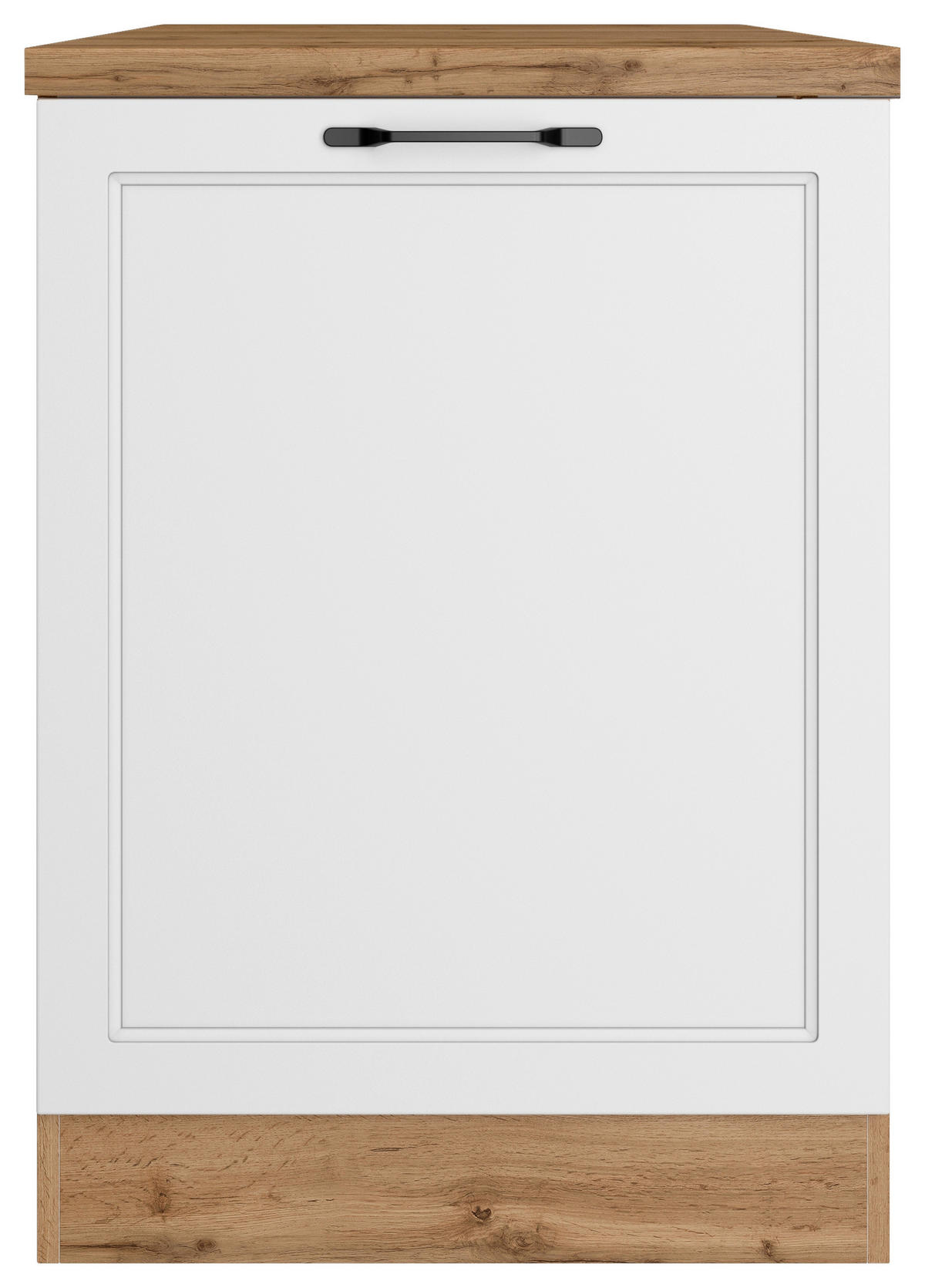 KÜCHENUNTERSCHRANK 60/86/60 cm  in Weiß, Eiche Wotan  - Eiche Wotan/Schwarz, LIFESTYLE, Holzwerkstoff/Metall (60/86/60cm) - Held