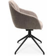ARMLEHNSTUHL  in Aluminium Velours  - Ecru/Schwarz, Design, Textil/Metall (58/81,5-84,5/60cm) - Johann Jakob