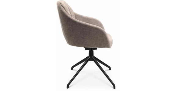 ARMLEHNSTUHL  in Aluminium Velours  - Ecru/Schwarz, Design, Textil/Metall (58/81,5-84,5/60cm) - Johann Jakob