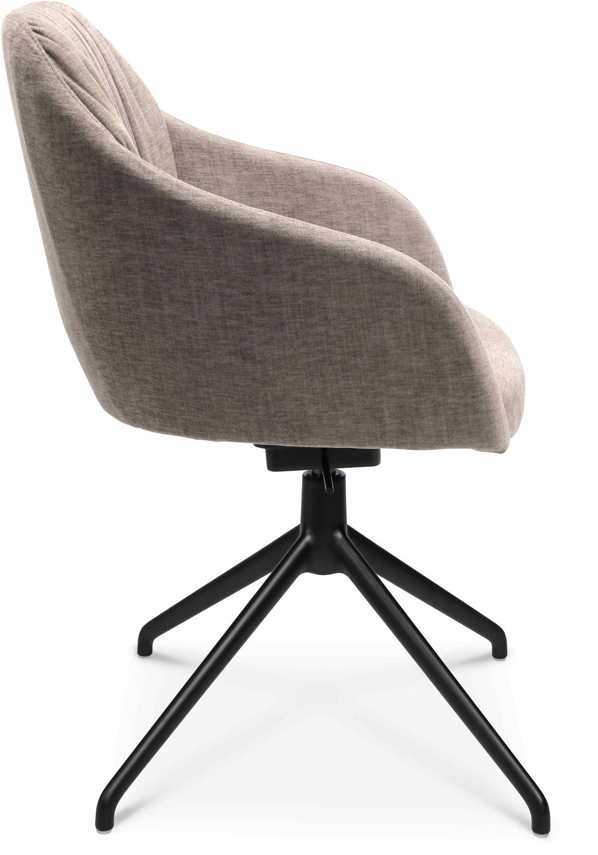 ARMLEHNSTUHL  in Aluminium Velours  - Ecru/Schwarz, Design, Textil/Metall (58/81,5-84,5/60cm) - Johann Jakob