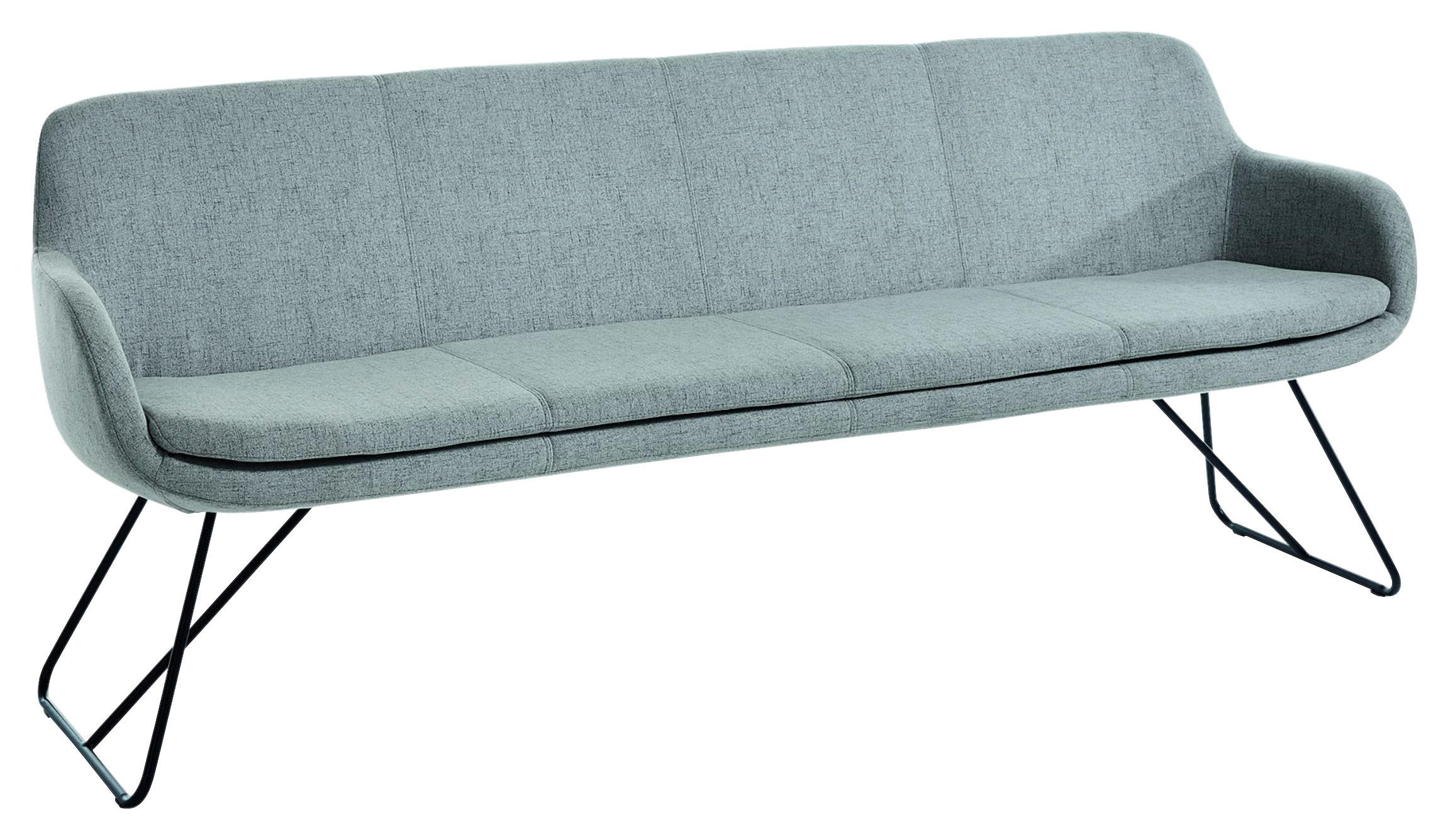 SITZBANK - Hellgrau/Schwarz, Design, Textil/Metall (220/87/65cm) - Musterring