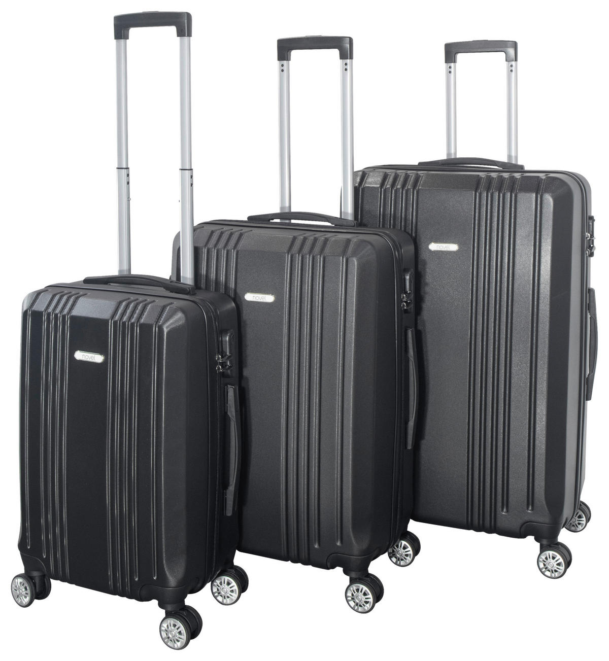 Set Valize De Călătorie - negru, Trend, plastic/metal - Novel