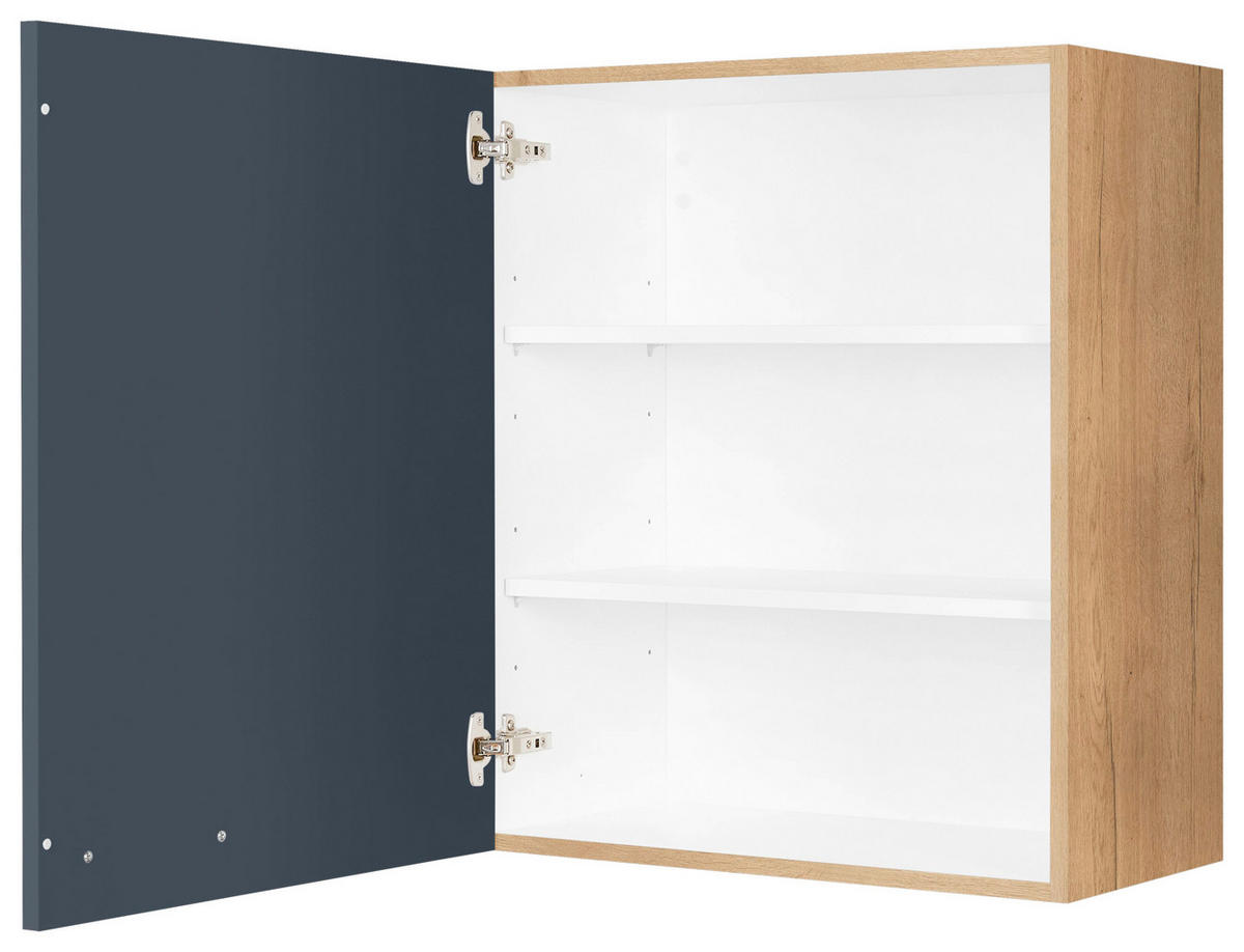 KÜCHENOBERSCHRANK 60/72/35 cm  in Blau, Eichefarben  - Blau/Eichefarben, MODERN, Holzwerkstoff/Metall (60/72/35cm) - Nobilia