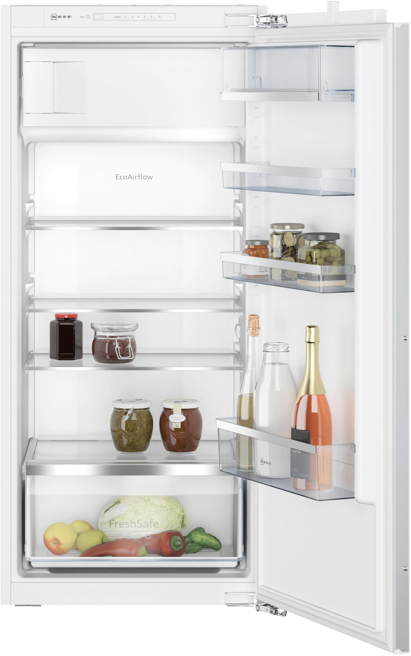 KÜHLSCHRANK 54,1/122,1/54,8 cm KI2422FE0  - Weiß, Basics, Glas/Metall (54,1/122,1/54,8cm) - Neff