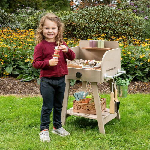 KINDERGRILL BBQ CHEF - Grau, Basics, Holz (68/37/79cm) - MUDDY BUDDY