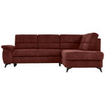 ECKSOFA in Lederlook Rotbraun  - Rotbraun/Schwarz, KONVENTIONELL, Textil/Metall (257/194cm) - Cantus