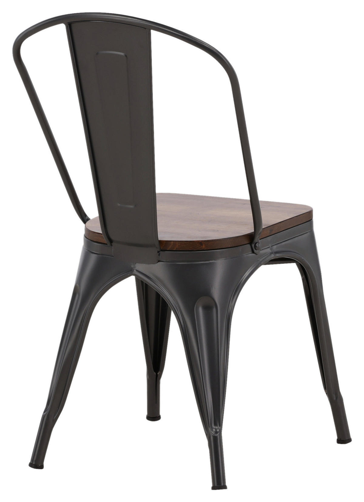 STUHL-SET  in Stahl  - Dunkelgrau/Dunkelbraun, Design, Holz/Metall (36/85/51cm) - Livetastic
