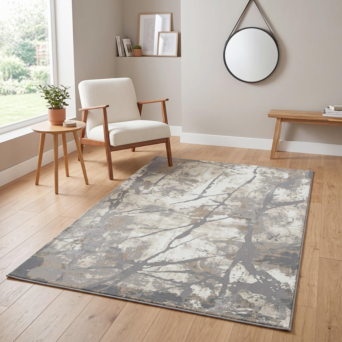 WEBTEPPICH Wohnzimmer 80/150 cm Ibiza Braun, Grau rechteckig  - Braun/Grau, Basics, Textil (80/150cm)