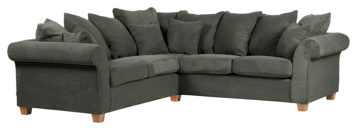 HÖRNSOFFA i manchester mörkgrön  - mörkgrön/ekfärgad, Lifestyle, trä/textil (250/250cm) - Livetastic