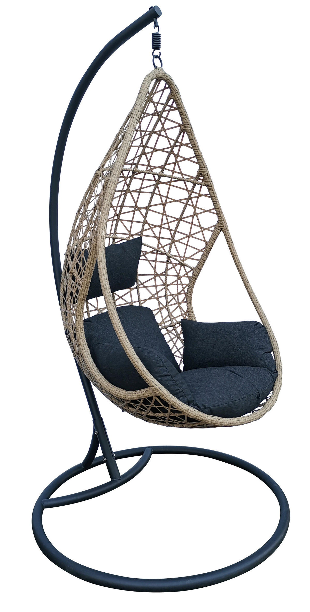 HÄNGESESSEL 122/200/104 cm  - Anthrazit/Schwarz, Design, Kunststoff/Textil (122/200/104cm) - Ambia Garden