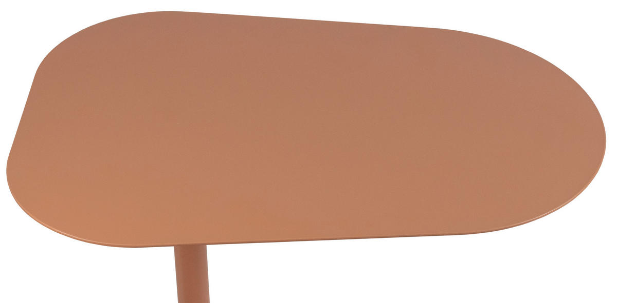 BEISTELLTISCH 53/38/60 cm Orange Freiform  - Orange, Basics, Metall (53/38/60cm) - Novel
