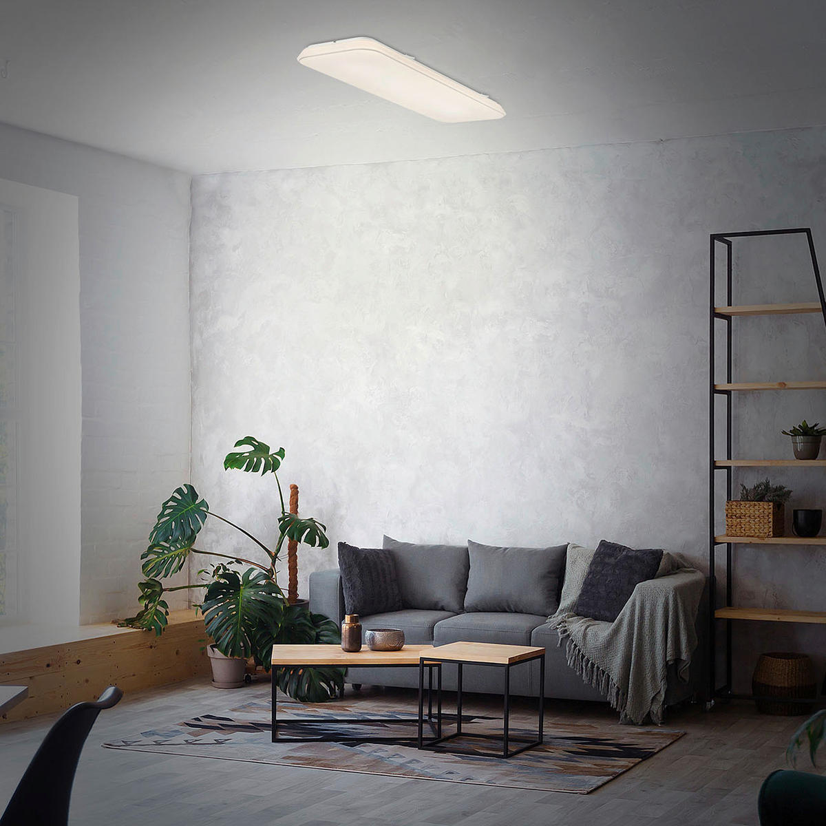 STROPNA LED-SVETILKA  Rupa 24 W/2800 lm/3000 K// - bela, Basics, kovina/umetna masa (60,7/18,7/5,7cm)
