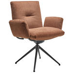 ARMLEHNSTUHL beflockt Haselnussfarben  - Anthrazit/Haselnussfarben, Design, Textil/Metall (70/89/68cm) - Dieter Knoll