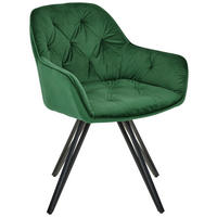 ARMLEHNSTUHL  in Eisen Samt  - Dunkelgrün/Schwarz, LIFESTYLE, Holz/Textil (61/82/62cm) - Livetastic