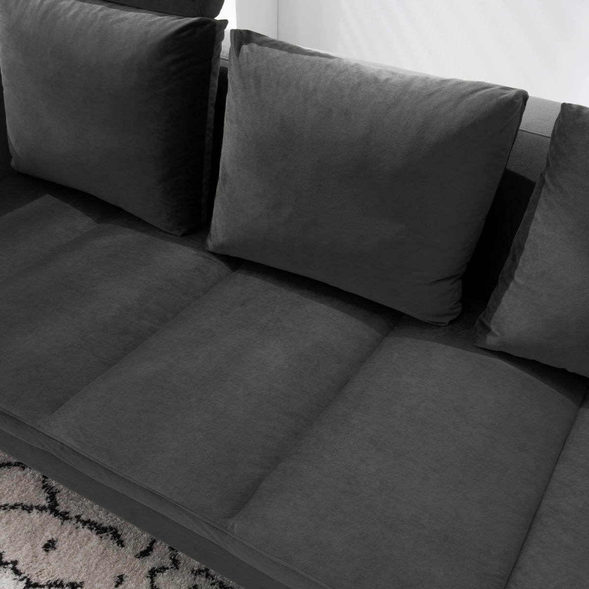 CloseUp von home24 ECKSOFA Grün Velours.