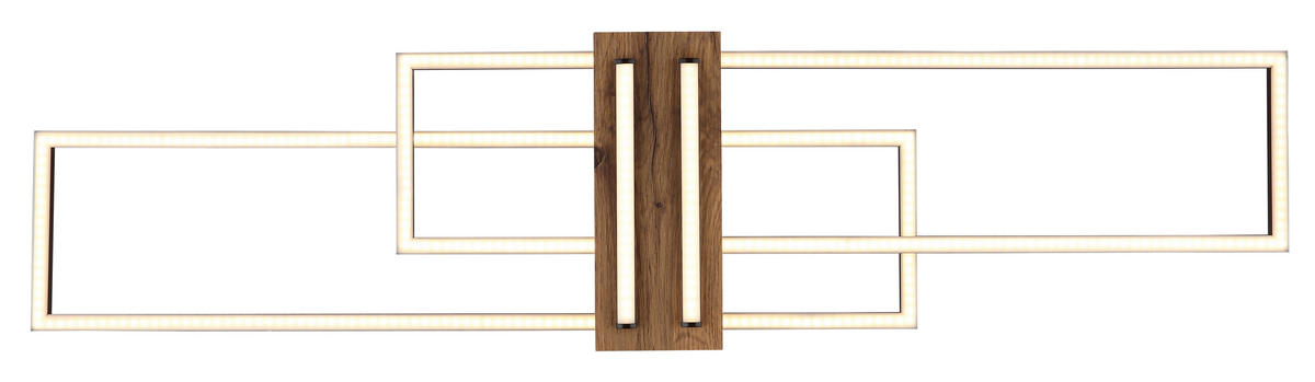 LED-DECKENLEUCHTE 100/25/9,7 cm   - Dunkelbraun/Schwarz, Natur, Holzwerkstoff/Kunststoff (100/25/9,7cm) - Globo