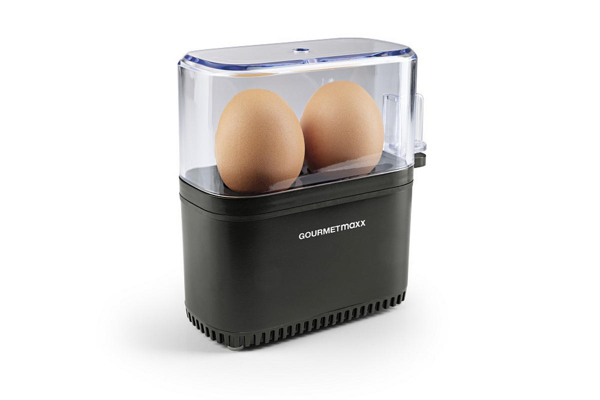 EIERKOCHER GOURMETmaxx  - Schwarz, Basics, Kunststoff/Metall (18,50/14,50/6,5cm) - GOURMETMAXX