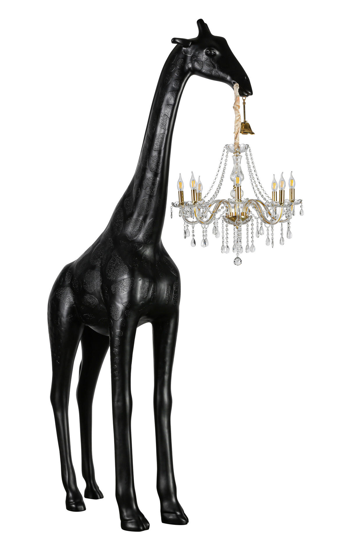 STOJACÍ LAMPA, 186/75/260 cm - černá/průhledné, Design, kov/plast (186/75/260cm) - Glandor