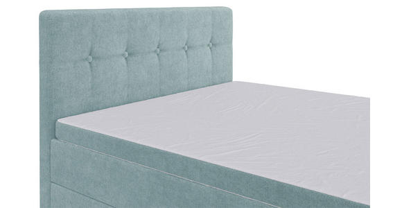 BOXSPRINGBETT 120/200 cm  in Hellblau  - Schwarz/Hellblau, KONVENTIONELL, Kunststoff/Textil (120/200cm) - Carryhome