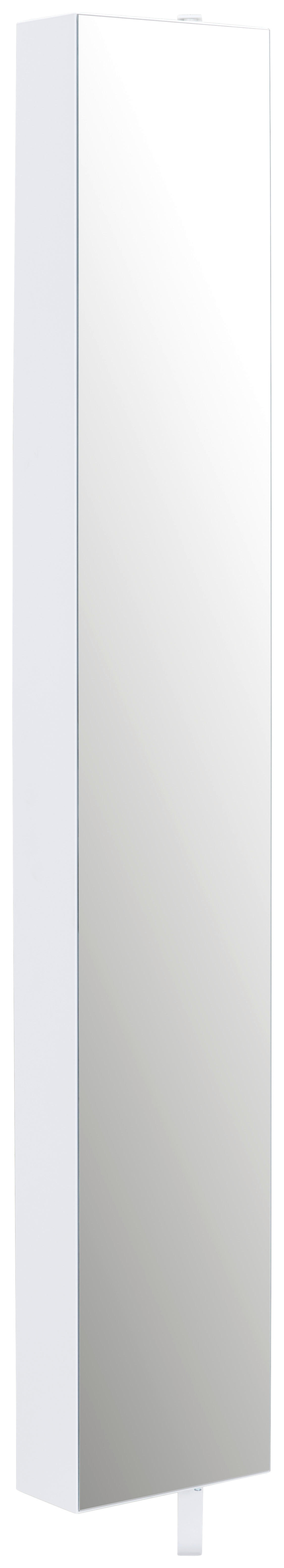 SCHUHSCHRANK 29/176/16 cm  - Silberfarben/Weiß, Design, Glas/Metall (29/176/16cm) - MID.YOU