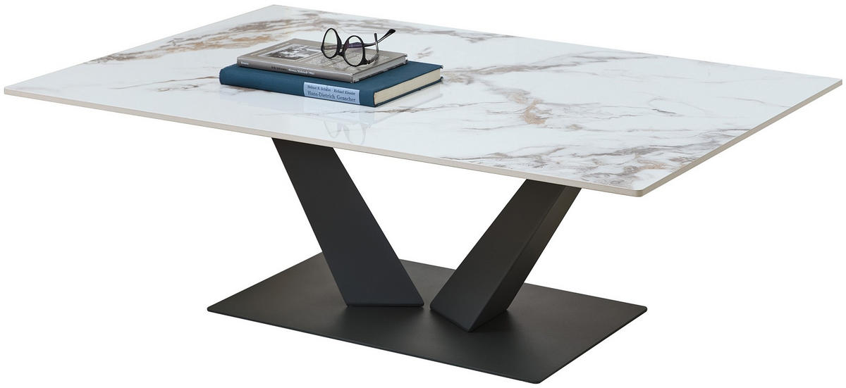 COUCHTISCH rechteckig Anthrazit, Weiß  - Anthrazit/Weiß, Design, Keramik/Metall (120/40/80cm) - MID.YOU
