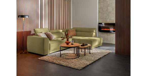 ECKSOFA in Struktur Gelb 284/205 cm - Gelb/Schwarz, Design, Kunststoff/Textil (284/205cm) - Xora