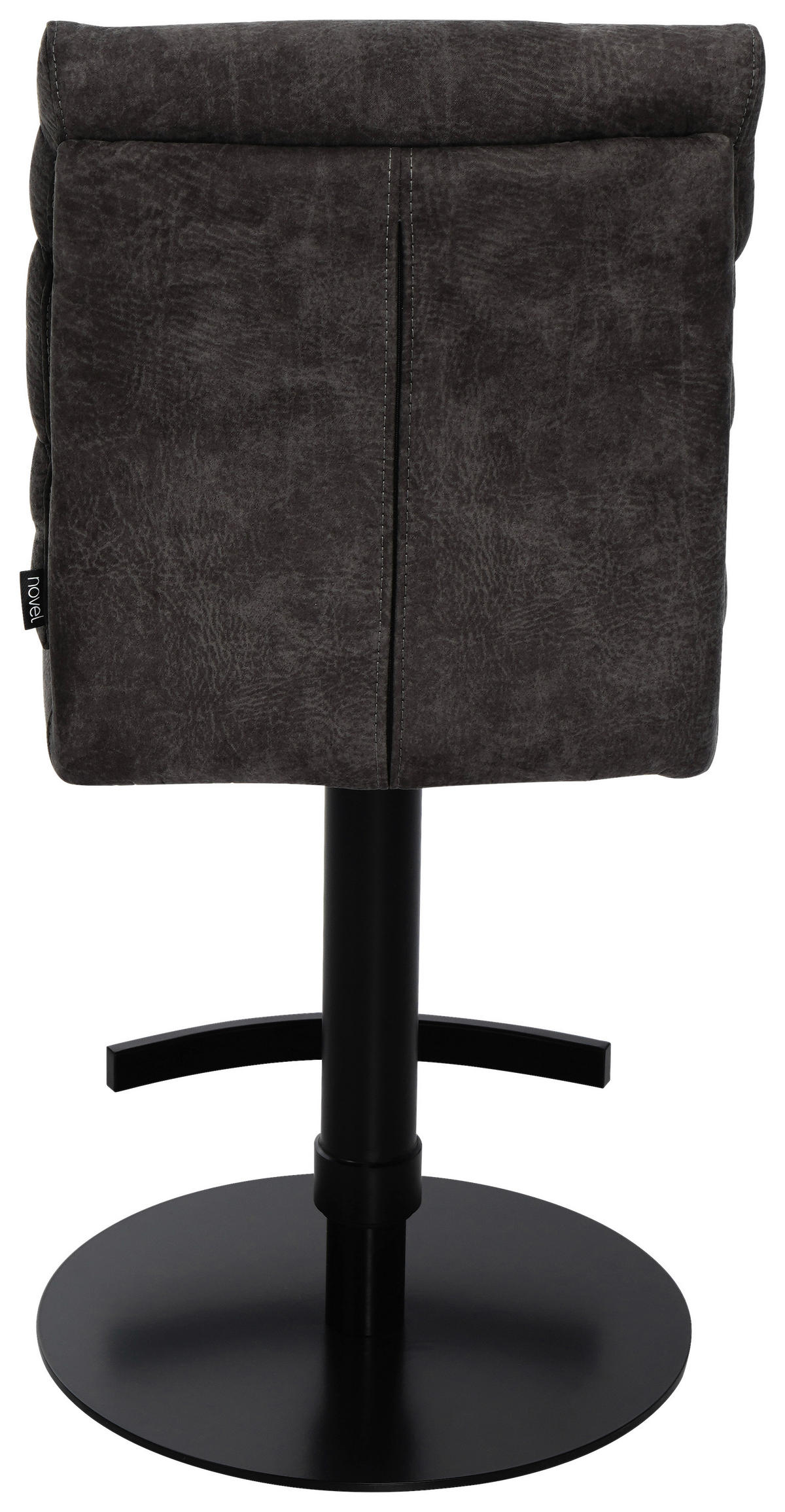 BARHOCKER Webstoff Braun Eisen Stoffauswahl, Sitzfläche 360° drehbar  - Schwarz/Braun, Design, Textil/Metall (42/90-117/58,5cm) - Novel